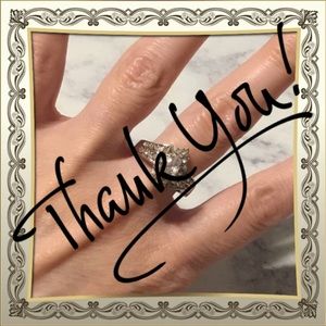 White Crystal Anniversary Style Ring